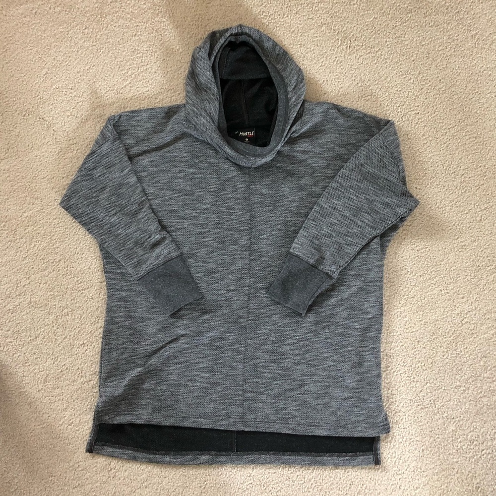 Homage funnel-neck hooded tunic sweatshirt